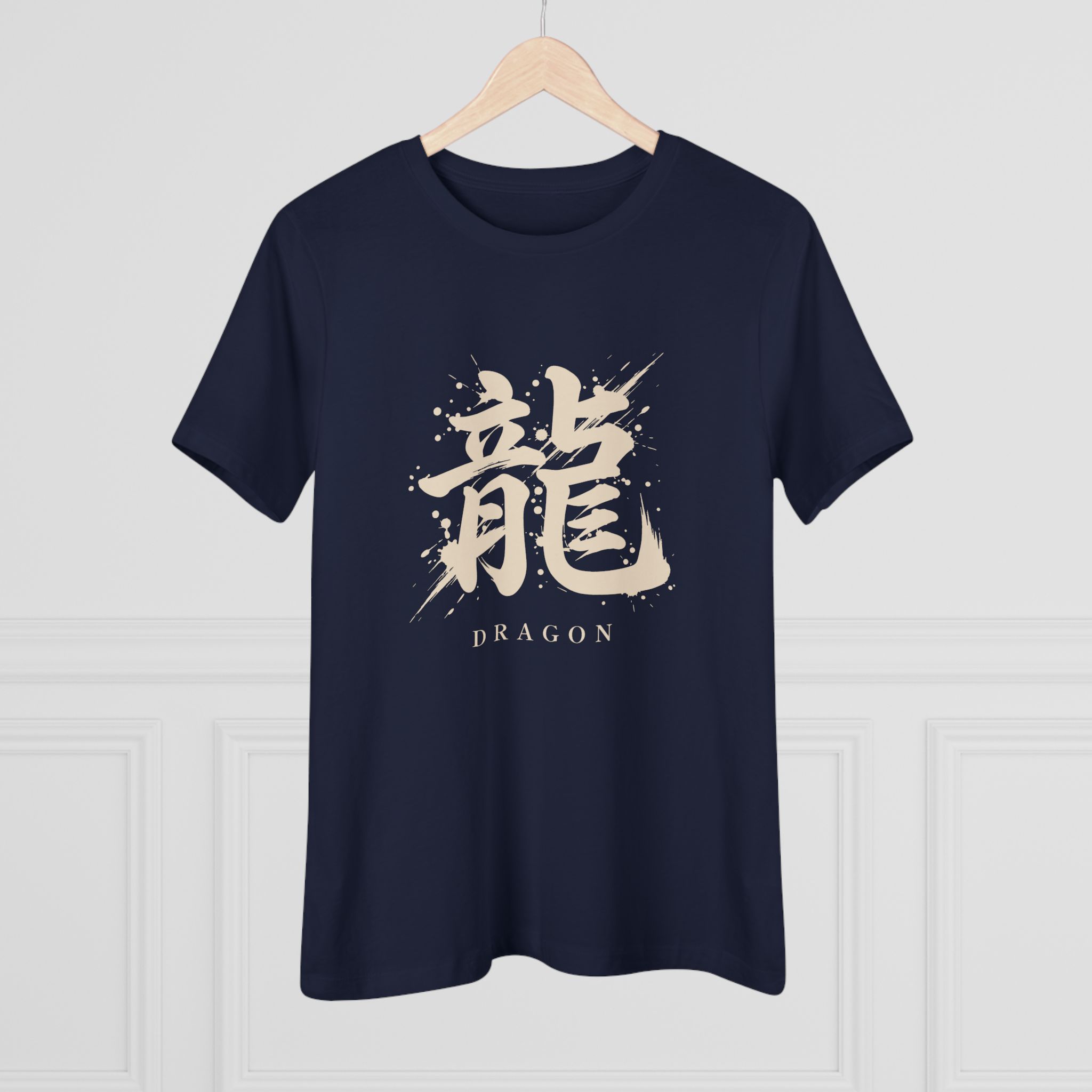 Dragon Kanji Women's Tee in Navy, alternate view