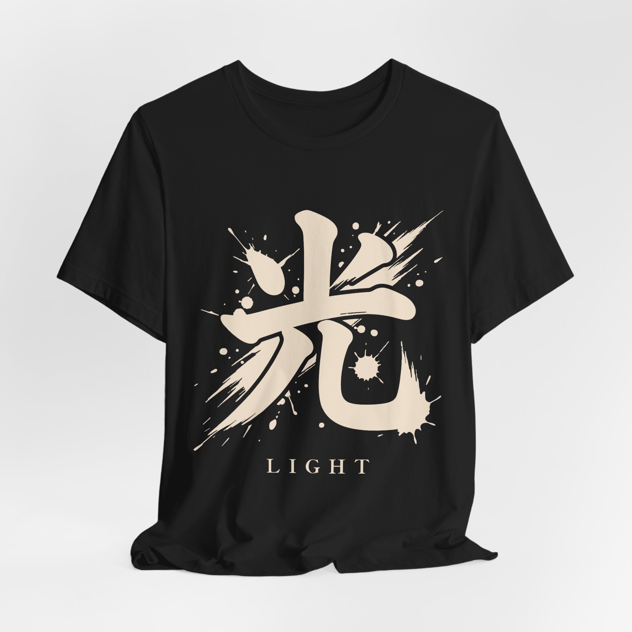 Light Kanji Tee in Black, alternate view