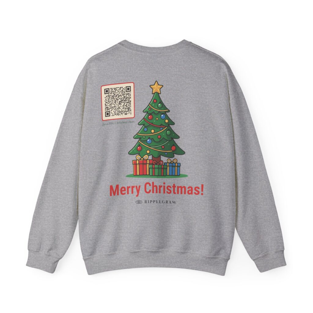 Merry Christmas! Ripplegram Crewneck Sweatshirt in Sport Grey