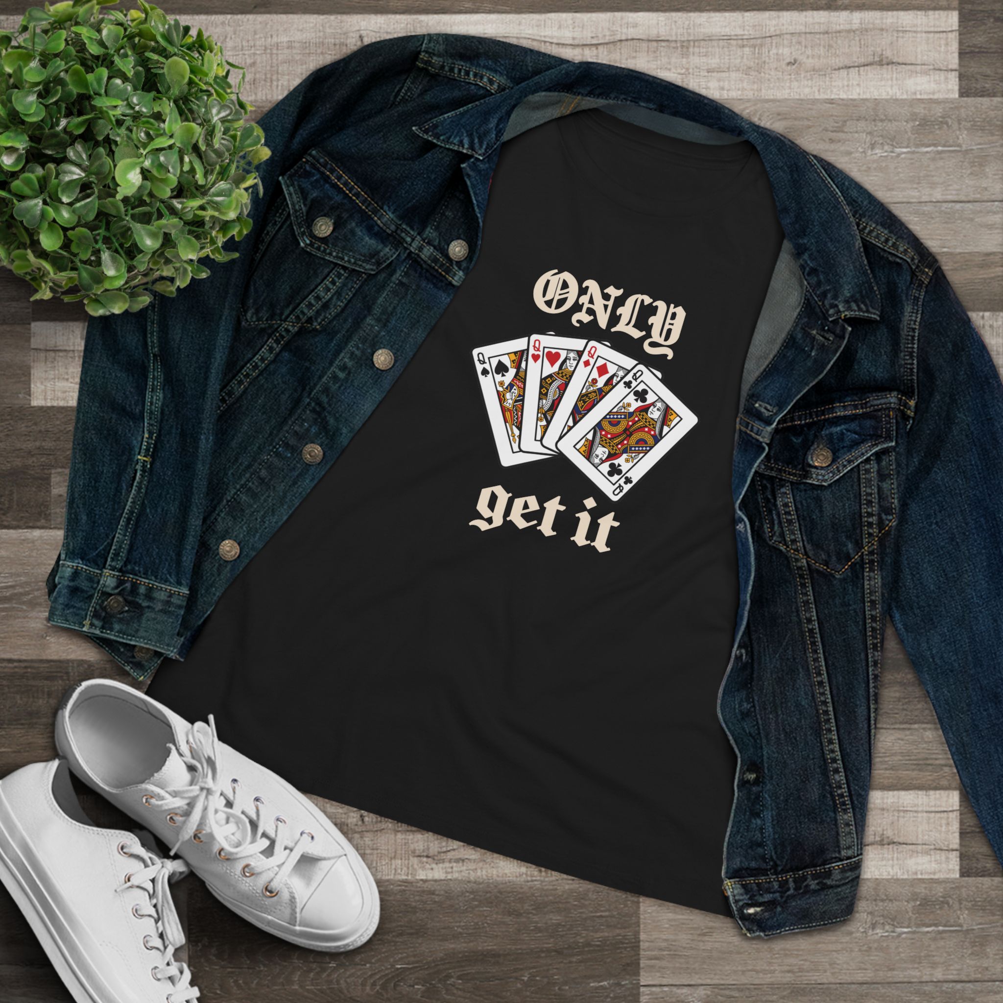 Only Queens Get It Women's Tee in Black, alternate view