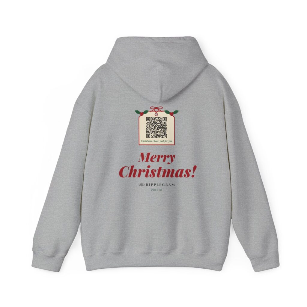 Merry Christmas! Gift Tag Ripplegram Hoodie in Sport Grey