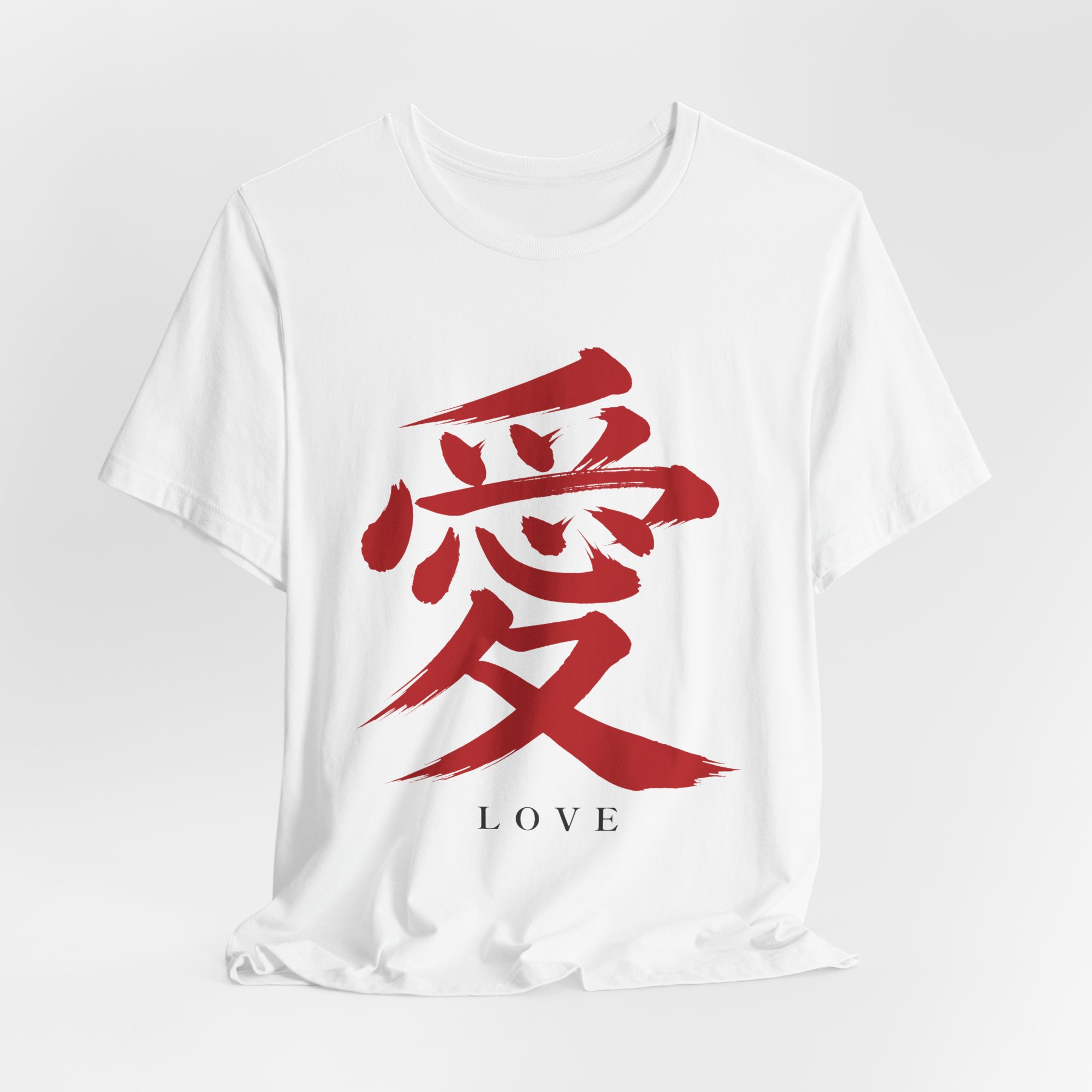 Red Love Kanji Tee in White, alternate view