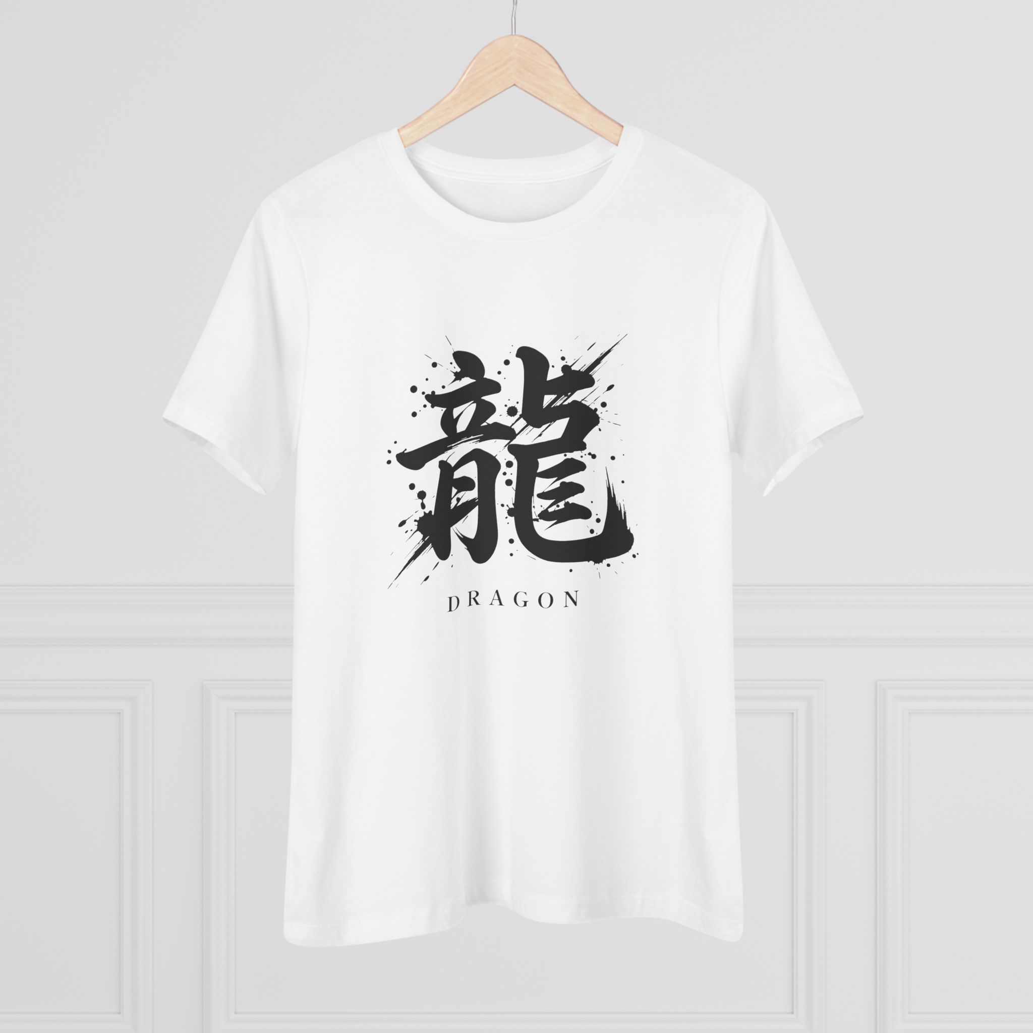 Dragon Kanji Women's Tee in White, alternate view