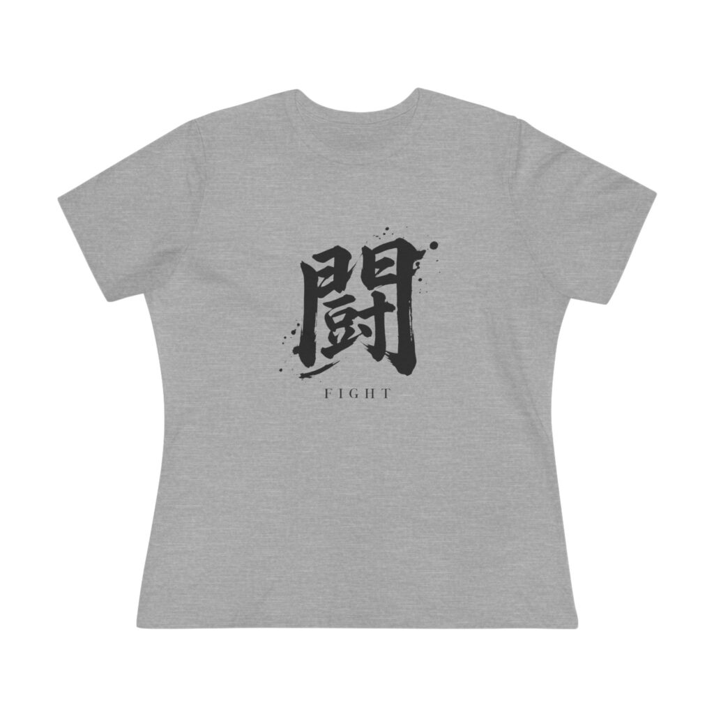 Fight Kanji Women's Tee in Athletic Heather