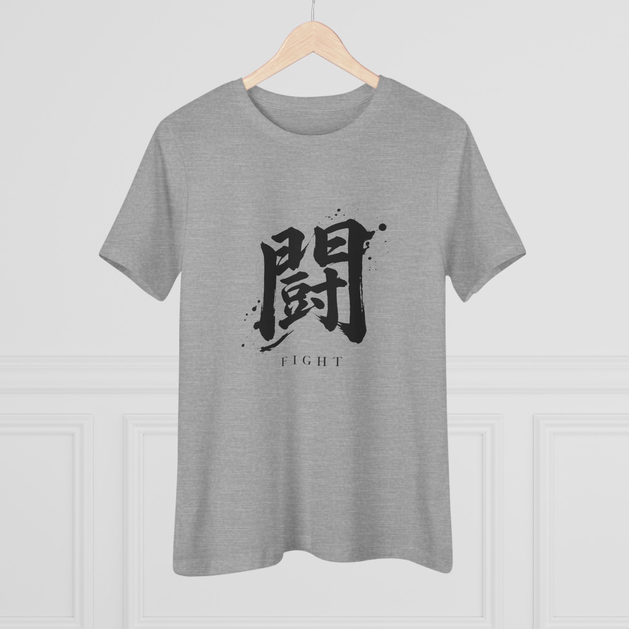 Fight Kanji Women's Tee in Athletic Heather, alternate view