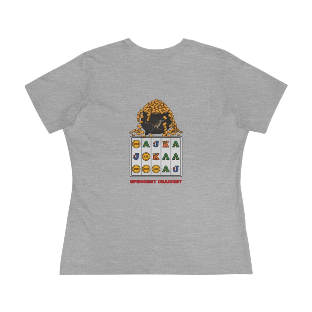 Spinniest Deadiest Women's Tee (Back Print) in Athletic Heather