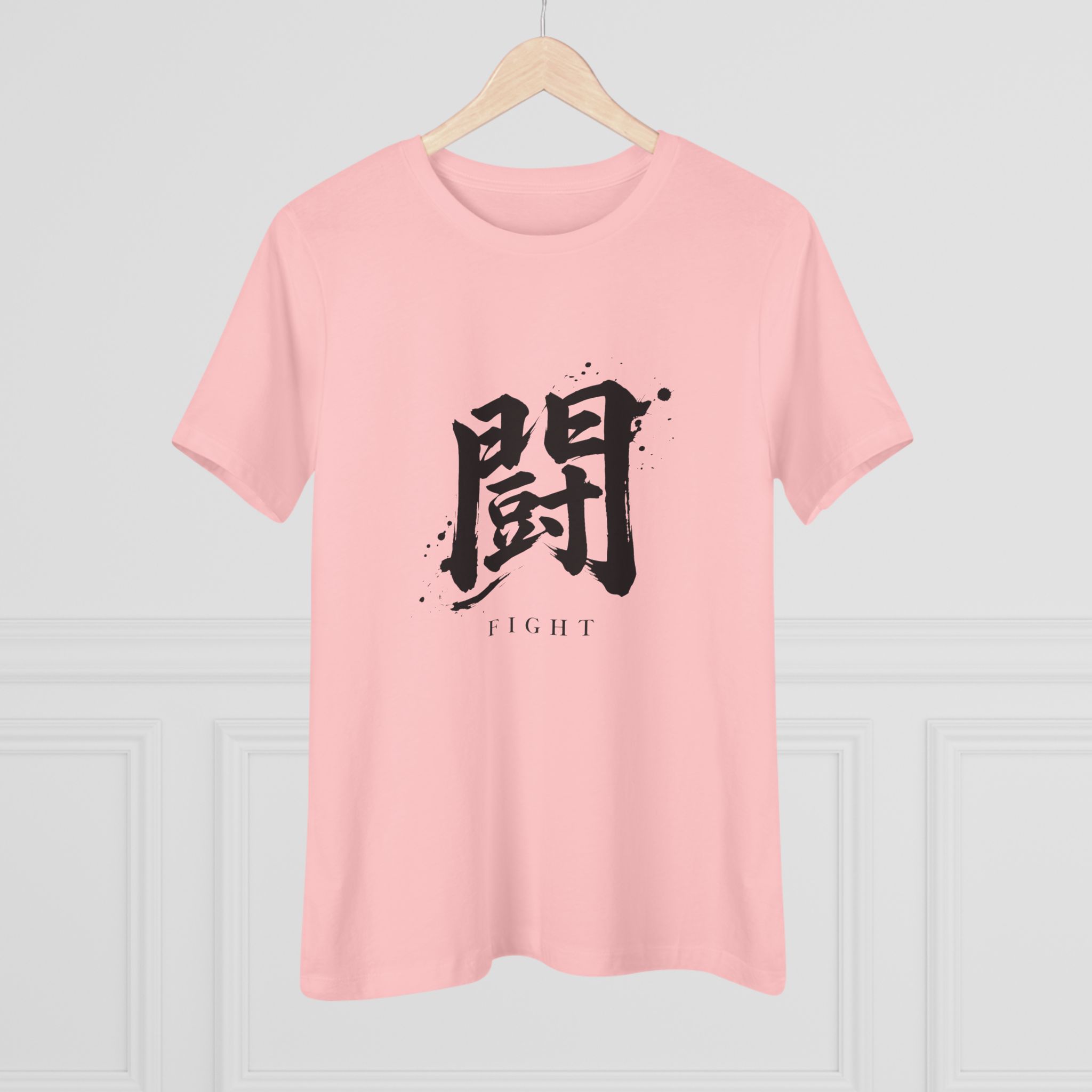 Fight Kanji Women's Tee in Pink, alternate view