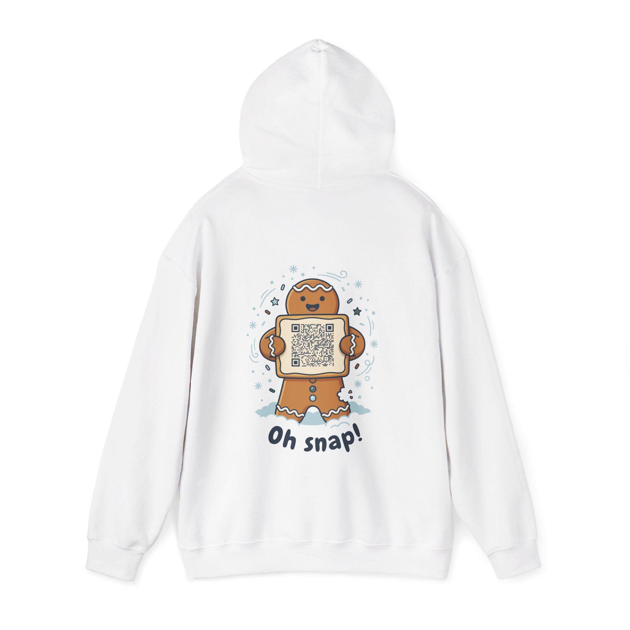 Oh Snap! Gingerbread Ripplegram Hoodie in White, alternate view