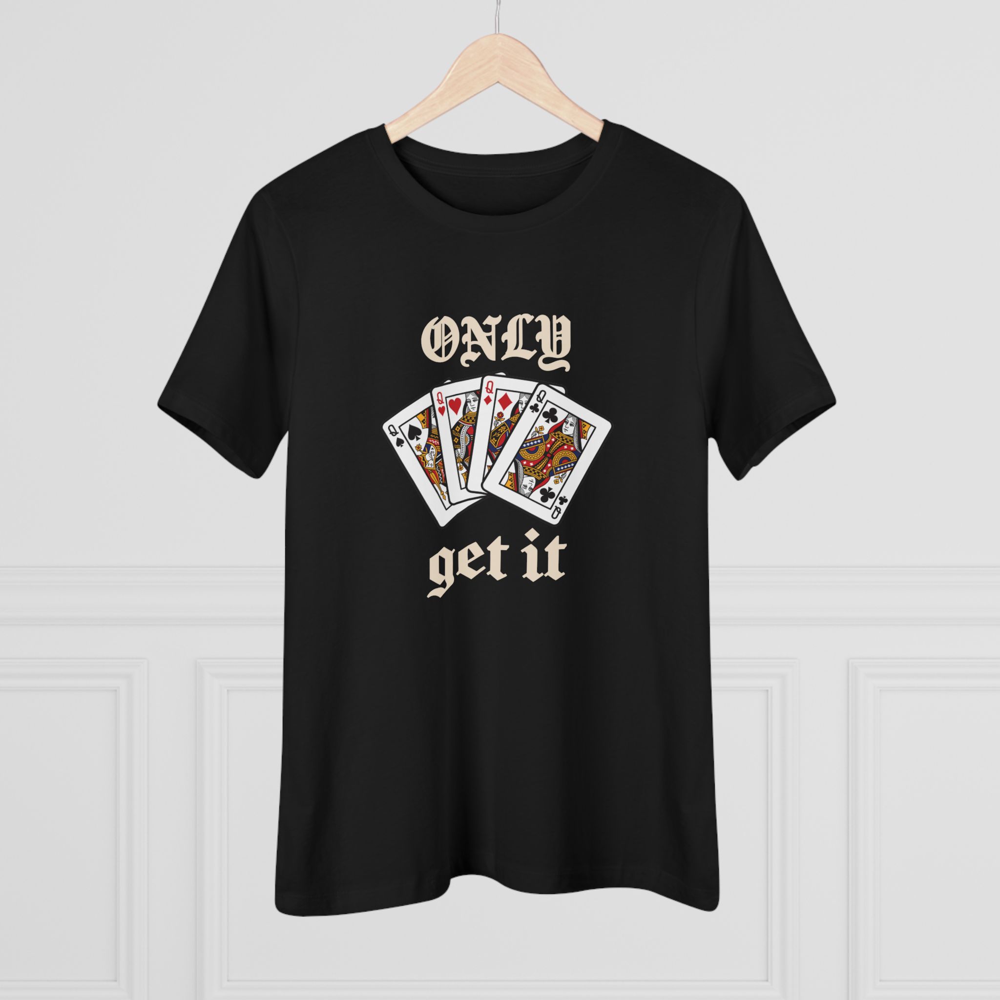 Only Queens Get It Women's Tee in Black, alternate view