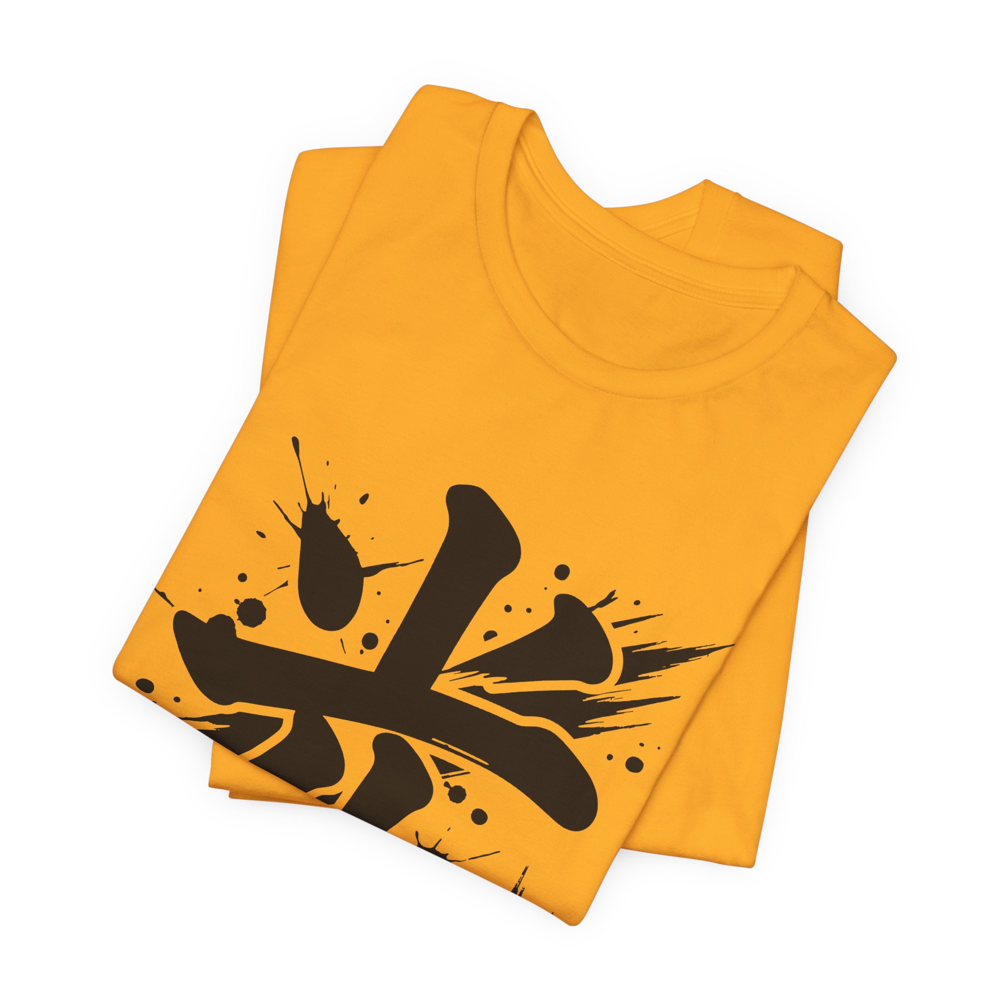 Light Kanji Tee in Gold, alternate view