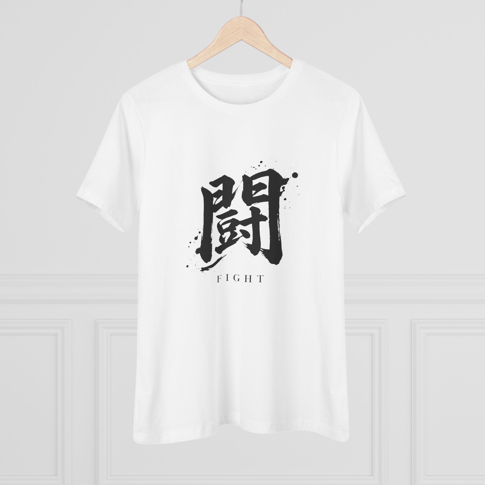 Fight Kanji Women's Tee in White, alternate view