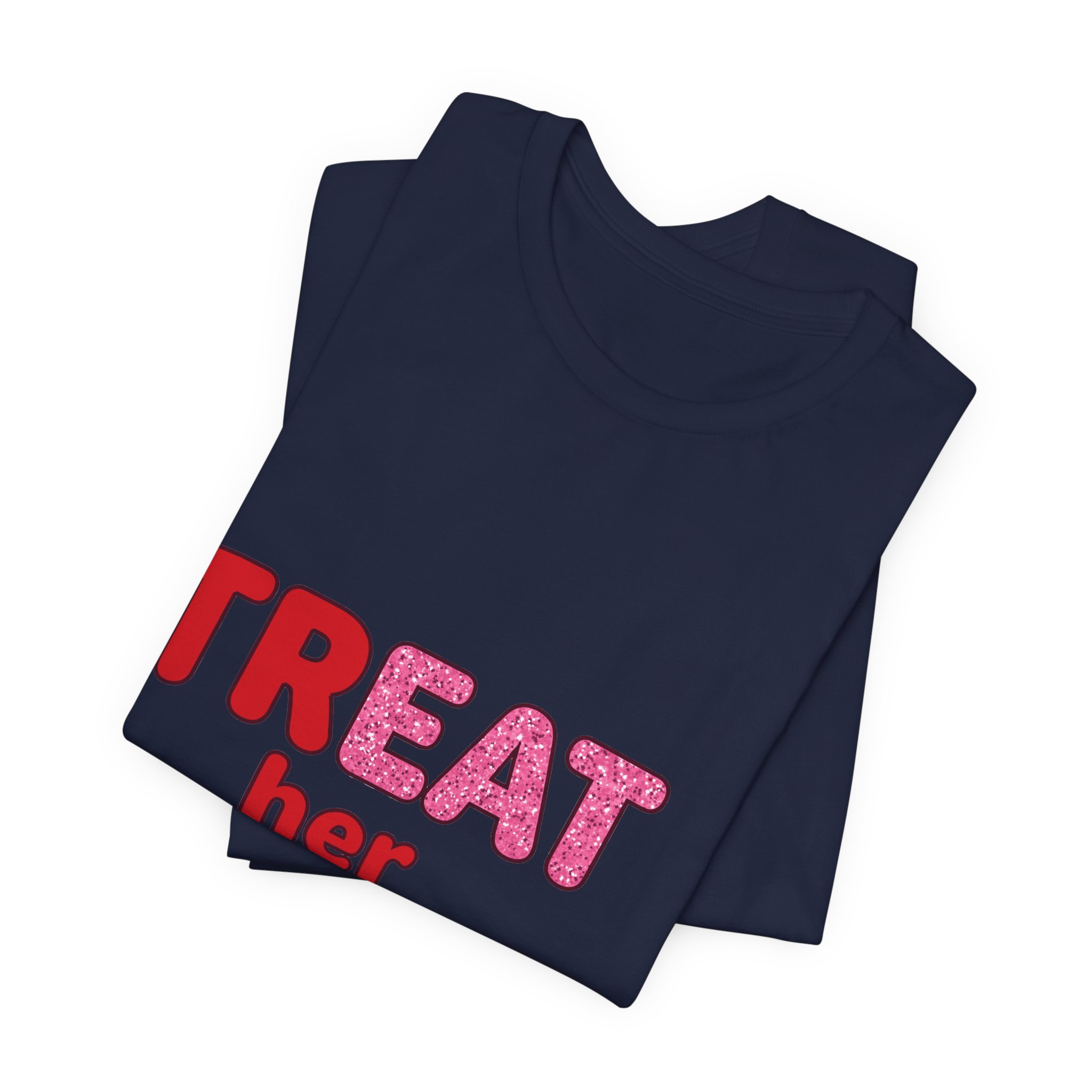 Treat Her With Love (Kiss) Tee in Navy, alternate view