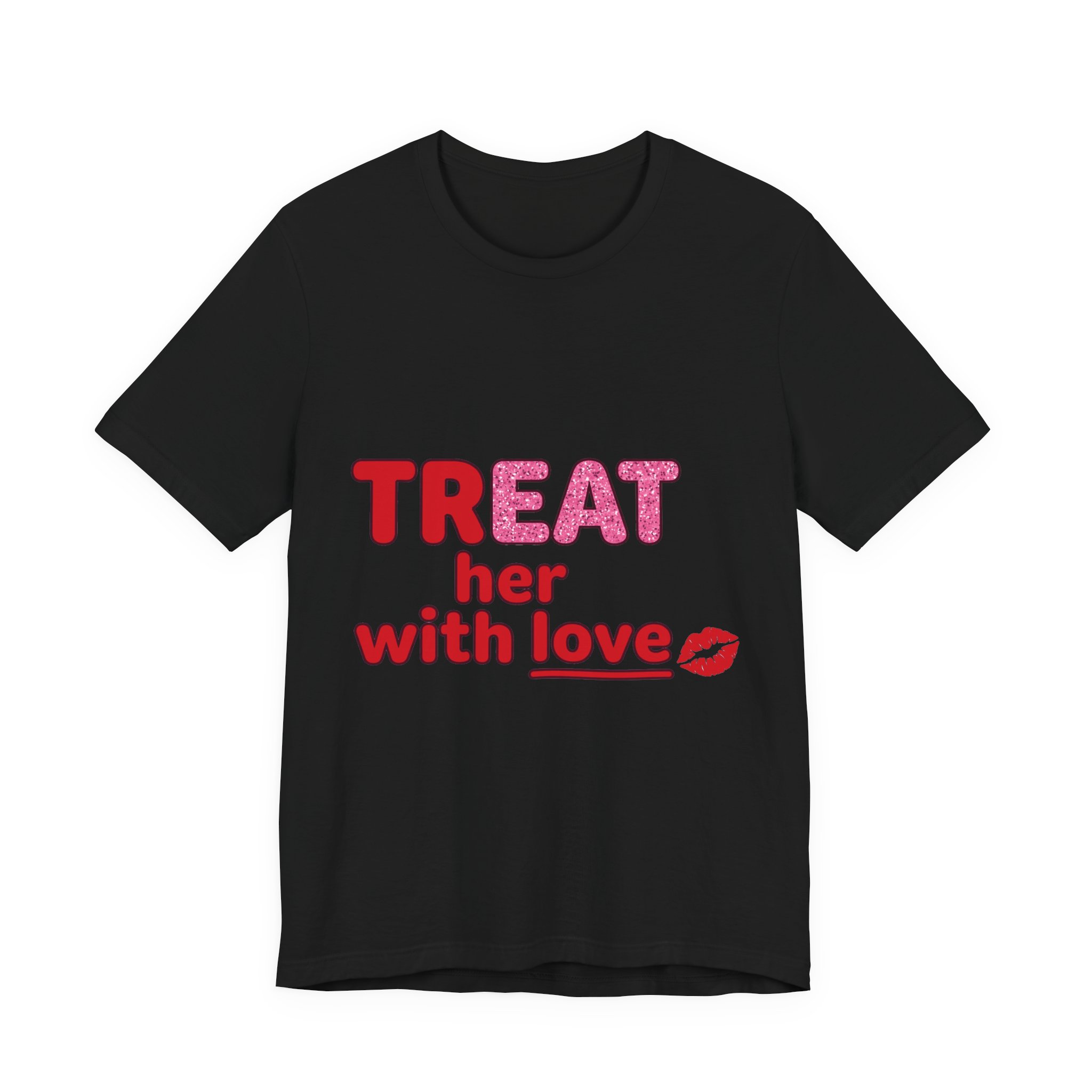 Treat Her With Love (Kiss) Tee in Black