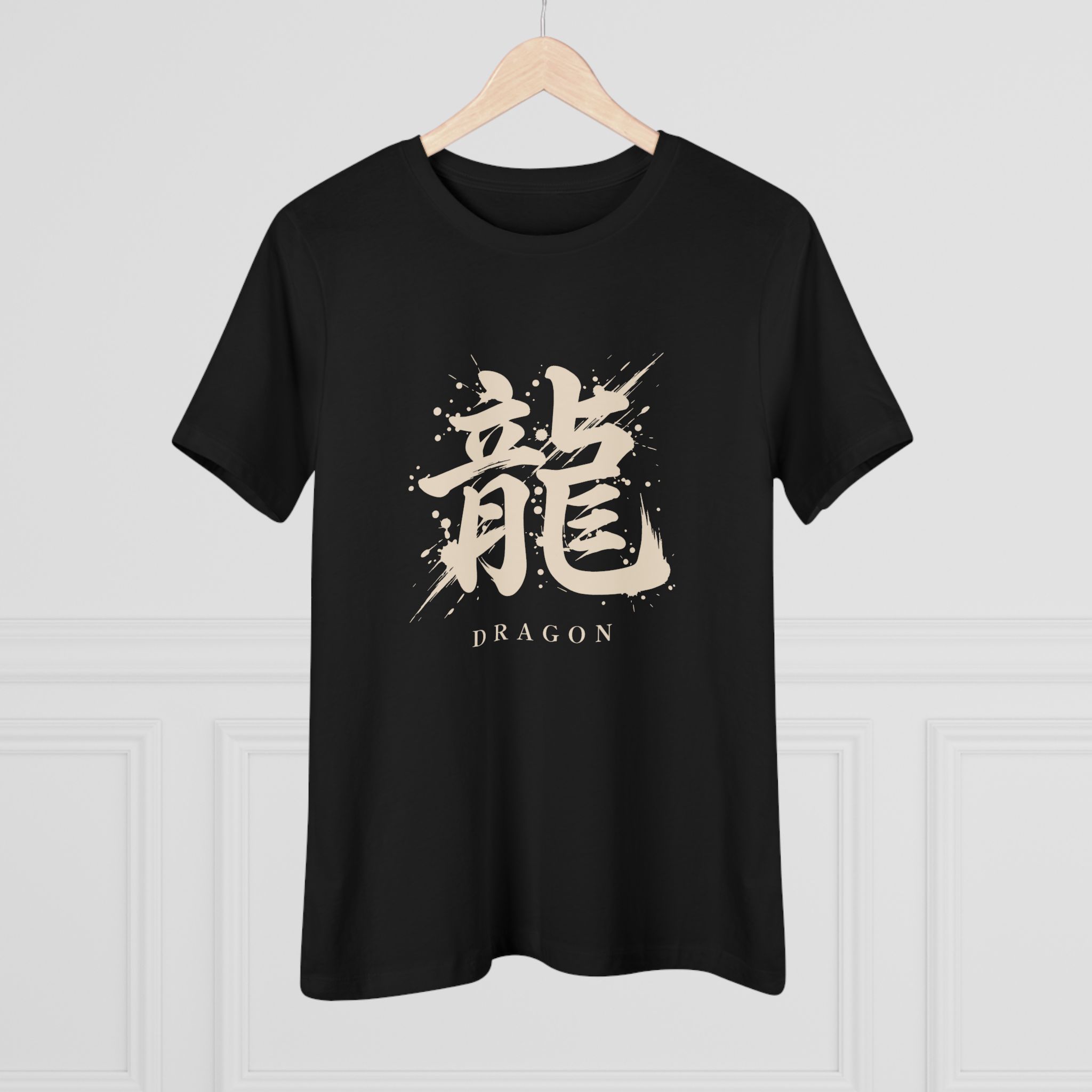 Dragon Kanji Women's Tee in Black, alternate view