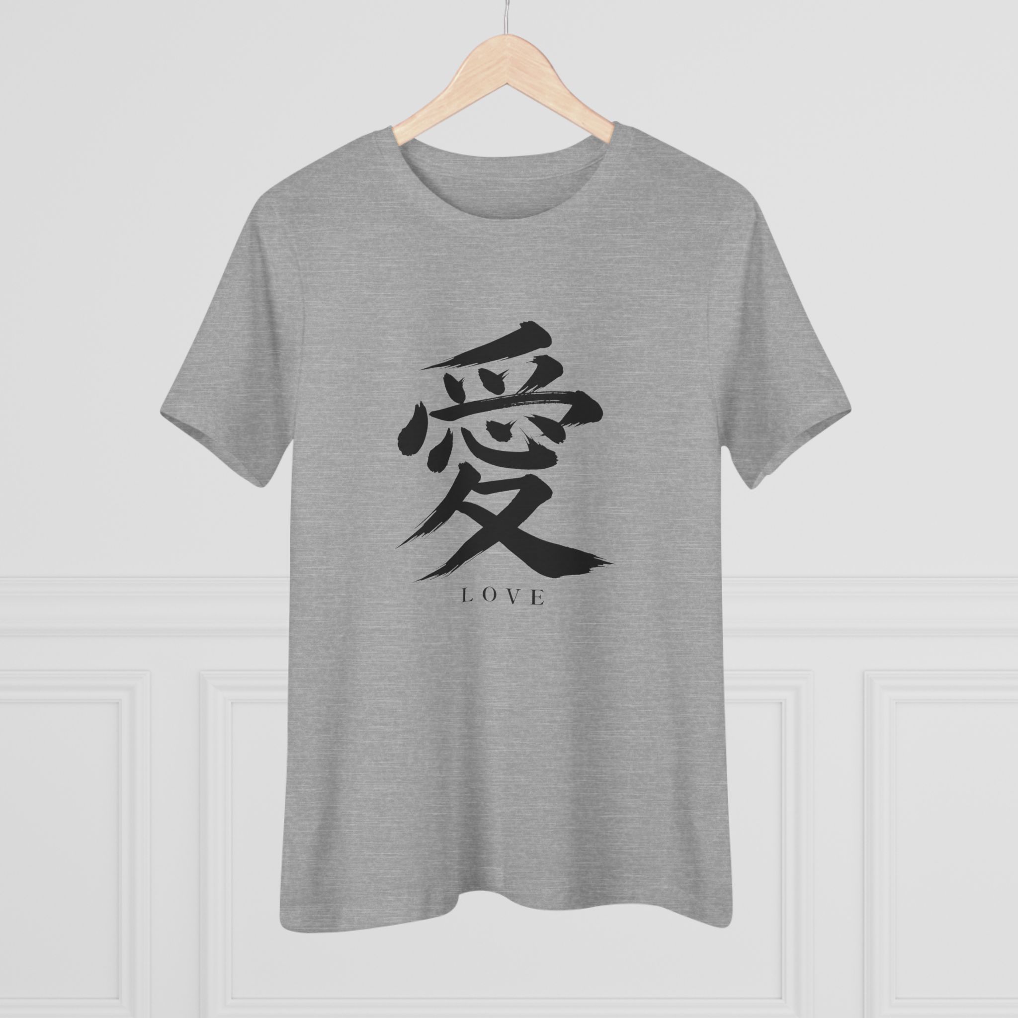 Love Kanji Women's Tee in Athletic Heather, alternate view