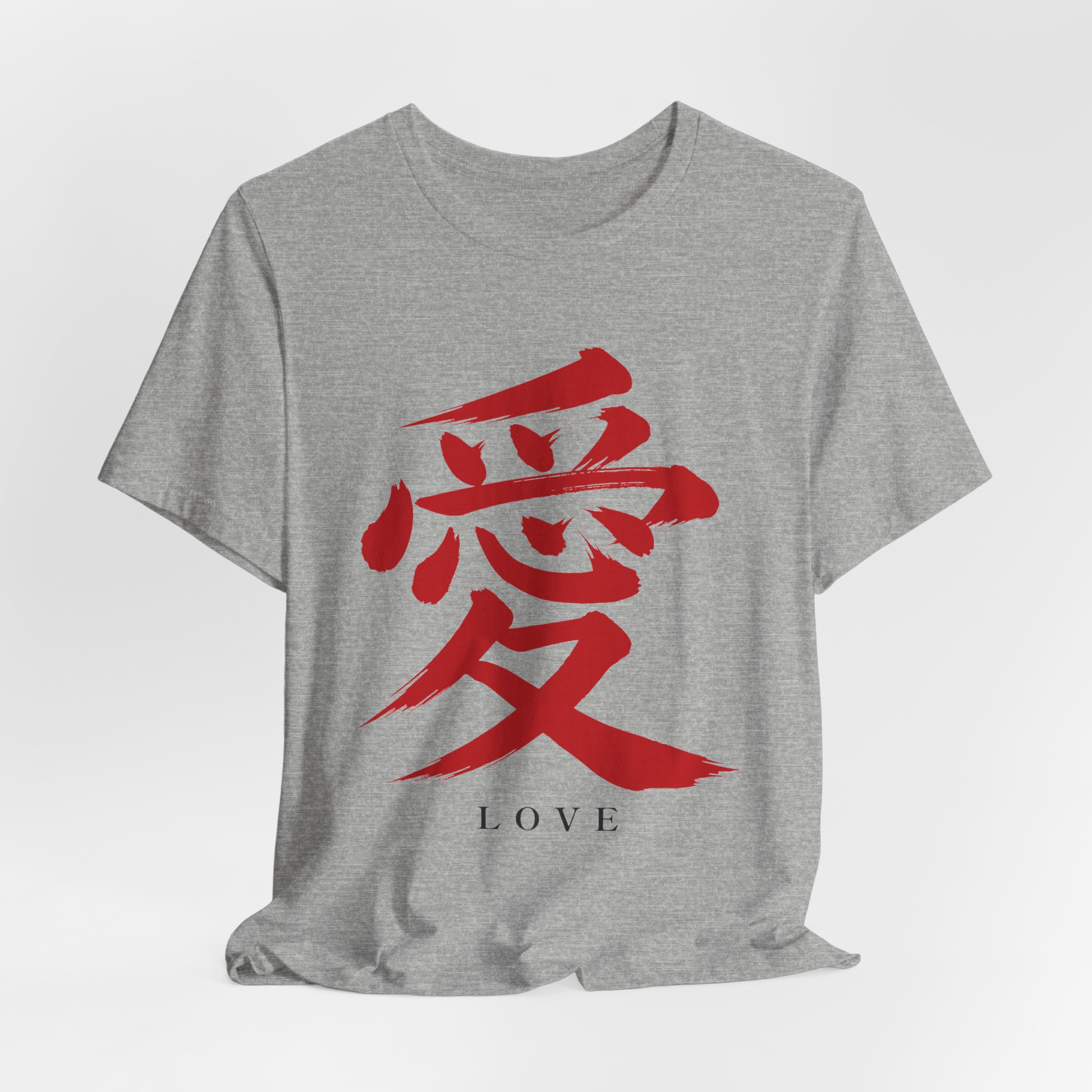 Red Love Kanji Tee in Athletic Heather, alternate view
