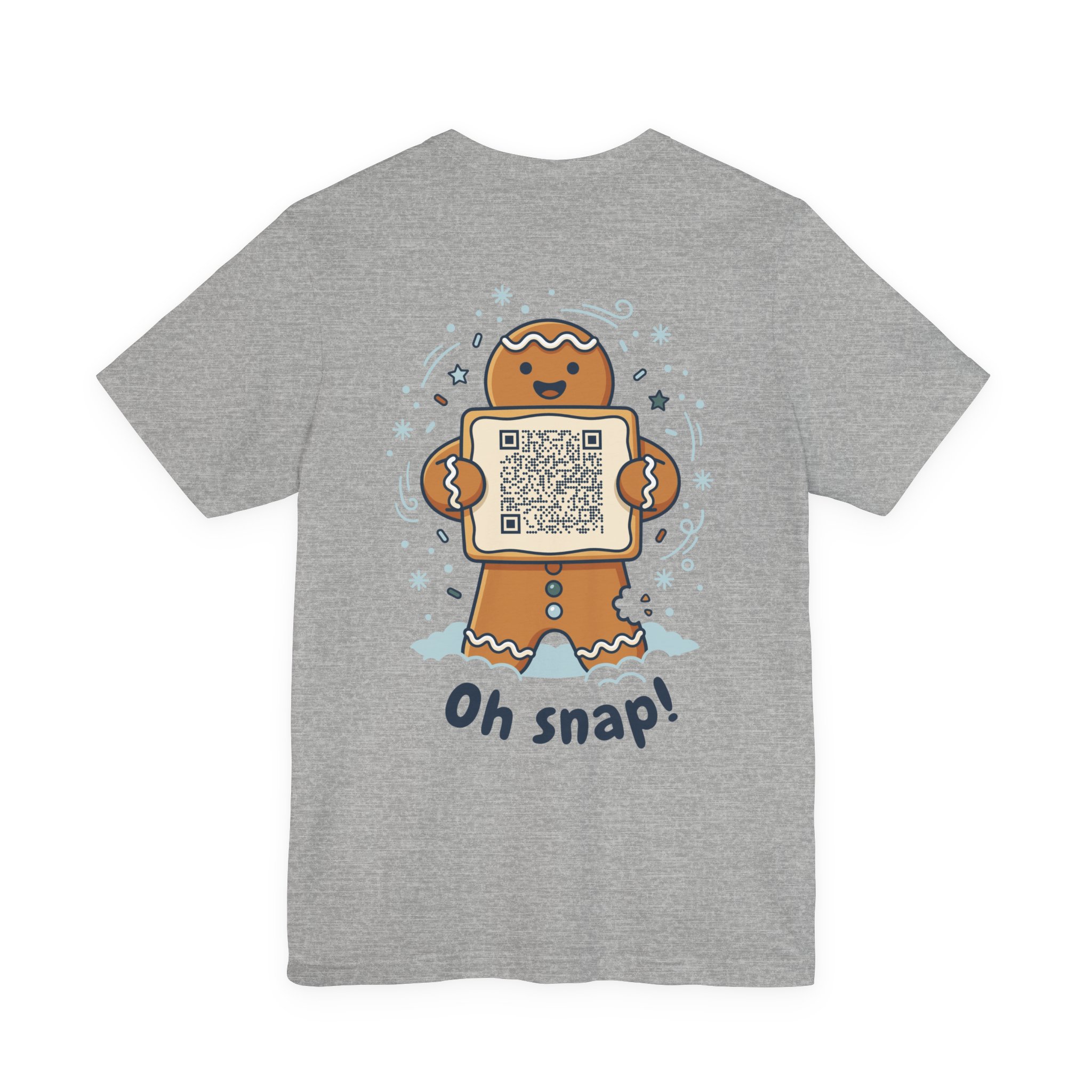 Oh Snap! Gingerbread Ripplegram Tee in Athletic Heather