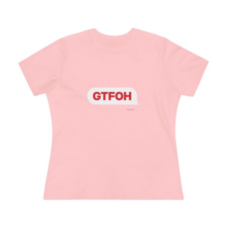 GTFOH Text Bubble Women's Tee (Red on Pink) in Pink