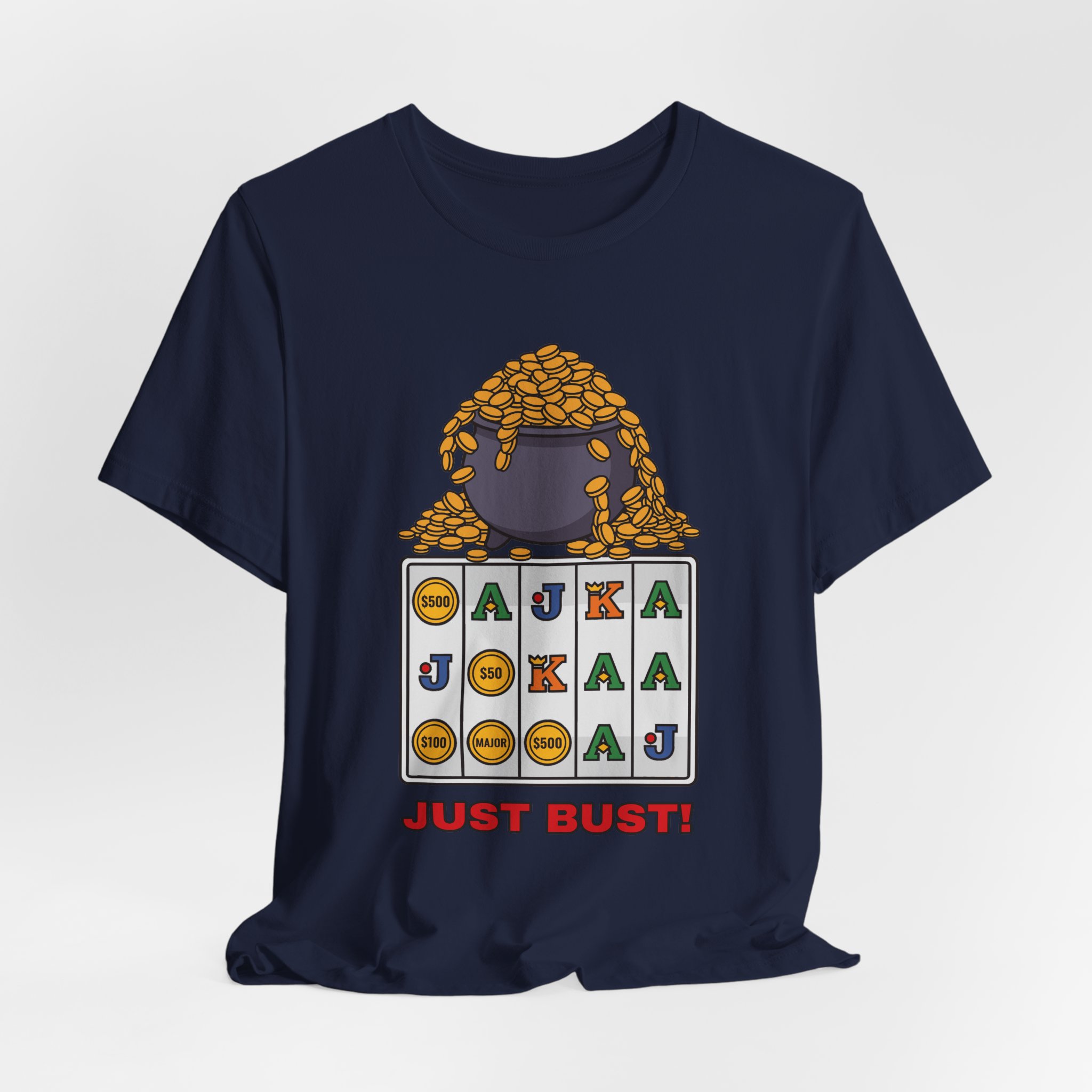 Just Bust! Tee (Full Color) in Navy, alternate view