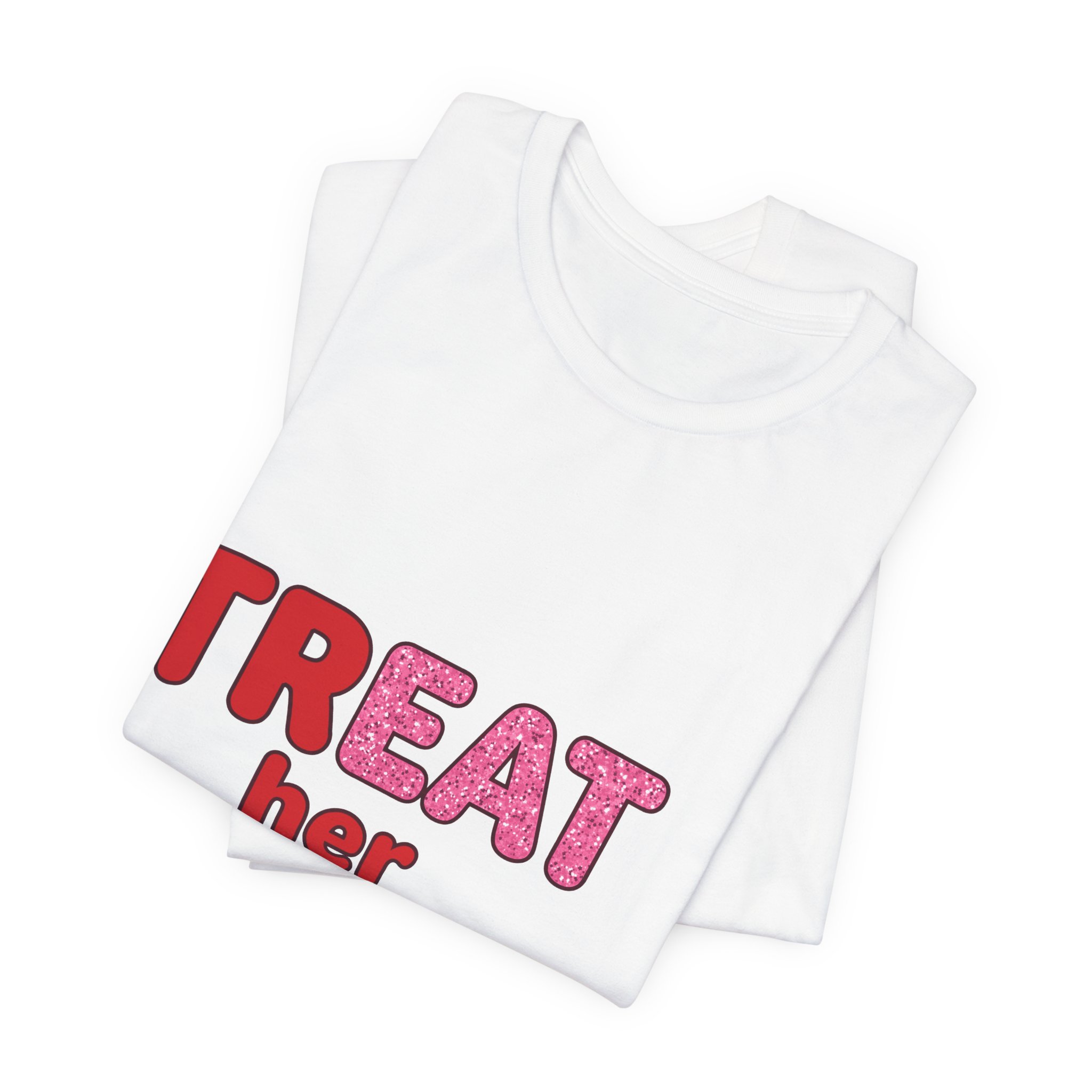 Treat Her With Love (Kiss) Tee in White, alternate view