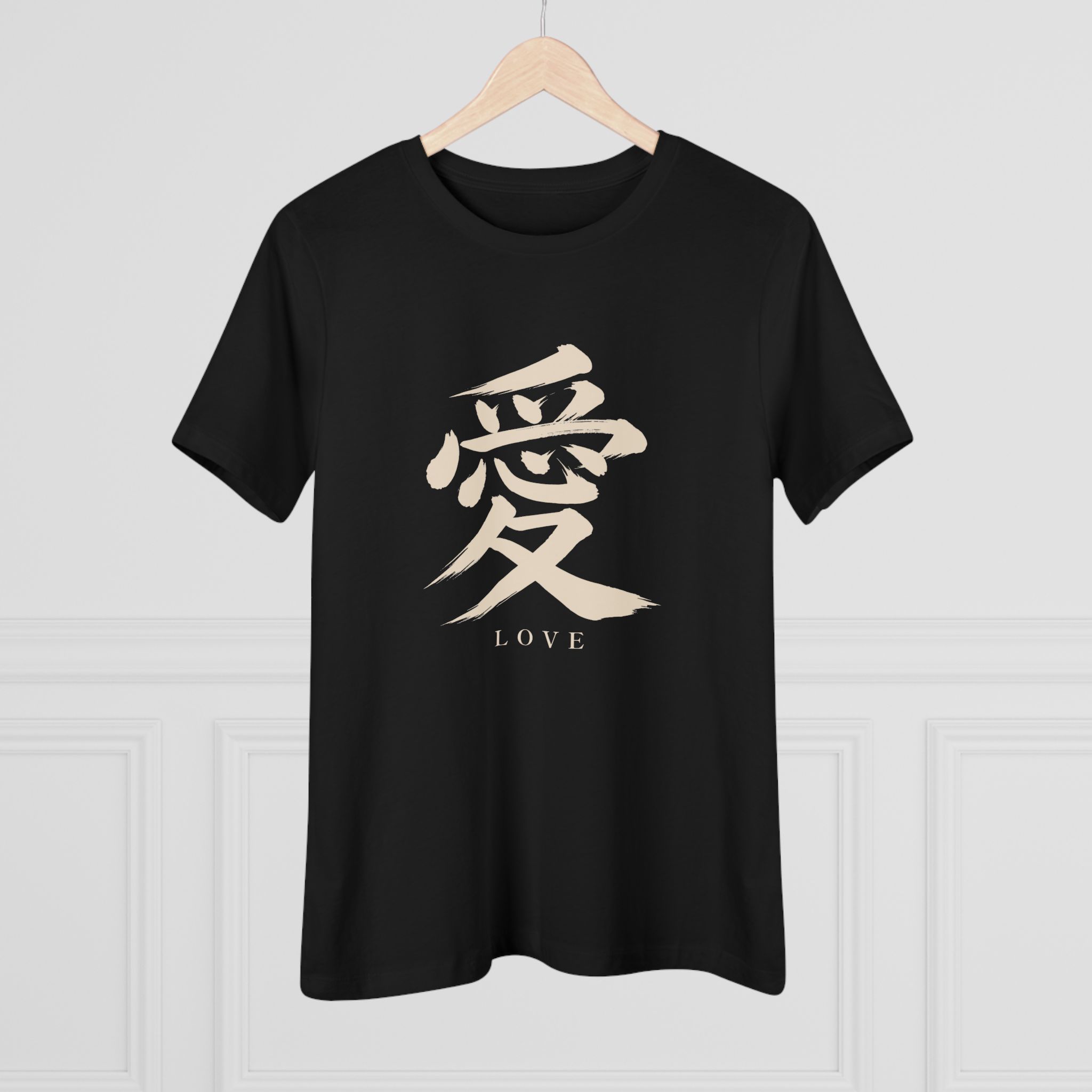 Love Kanji Women's Tee in Black, alternate view