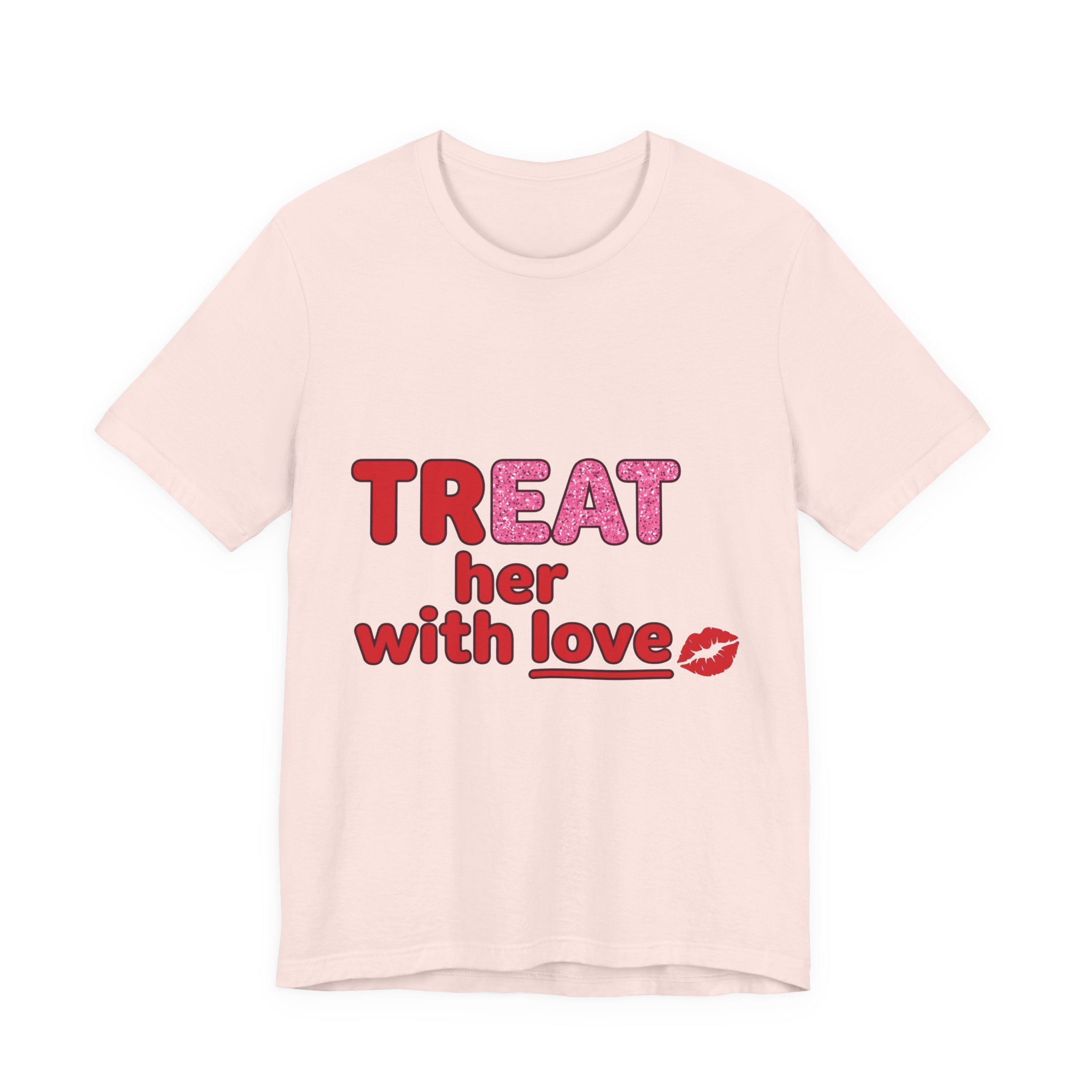Treat Her With Love (Kiss) Tee in Soft Pink