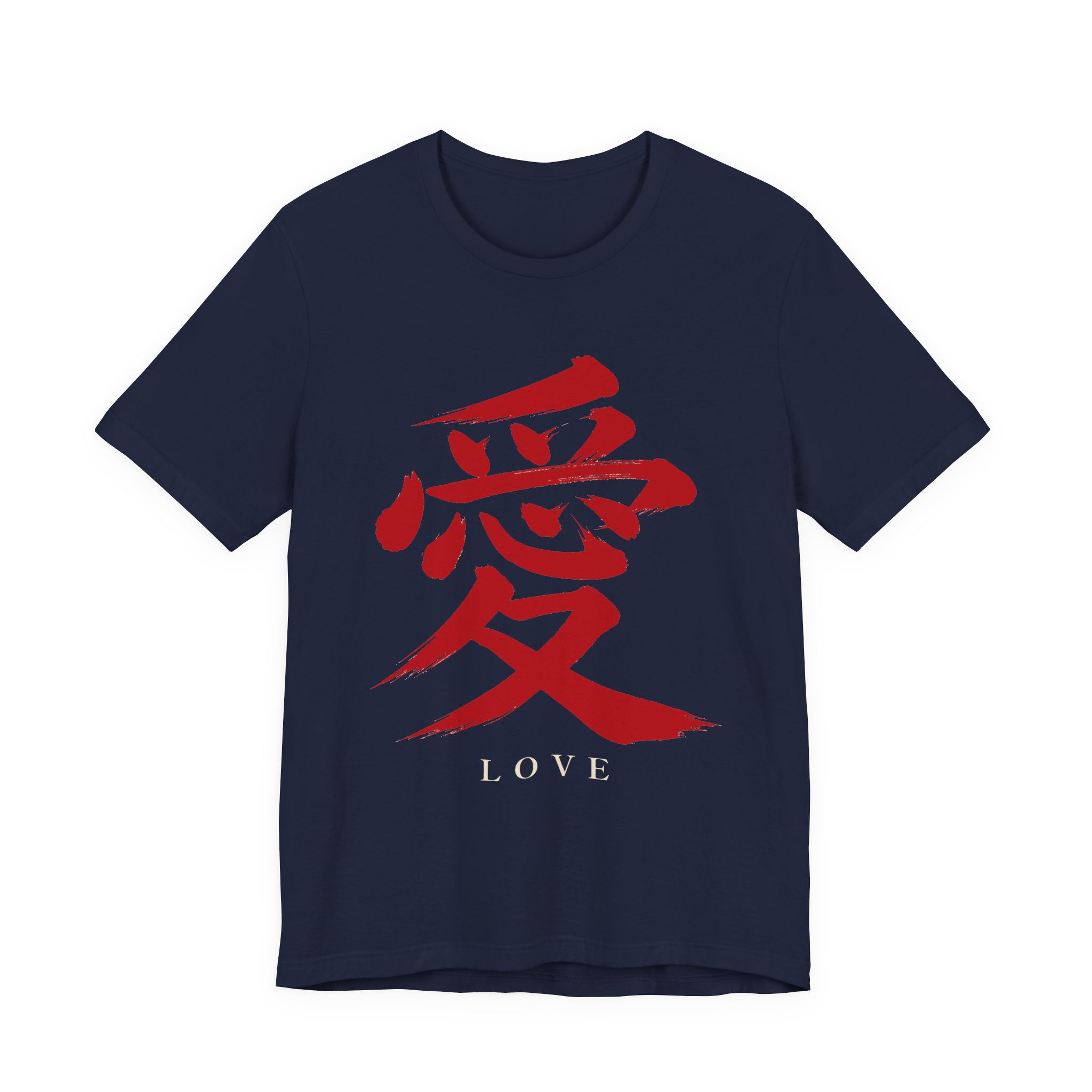 Red Love Kanji Tee in Navy