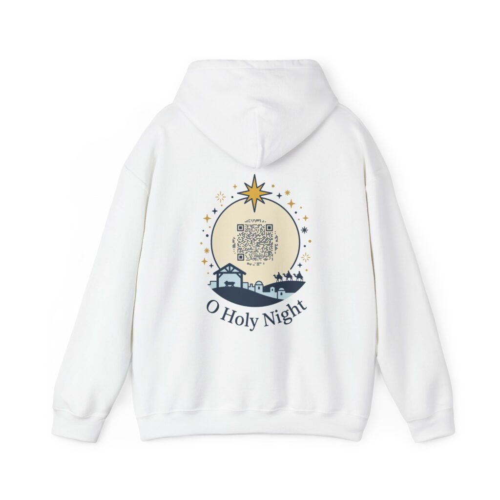 O Holy Night Ripplegram Hoodie in White