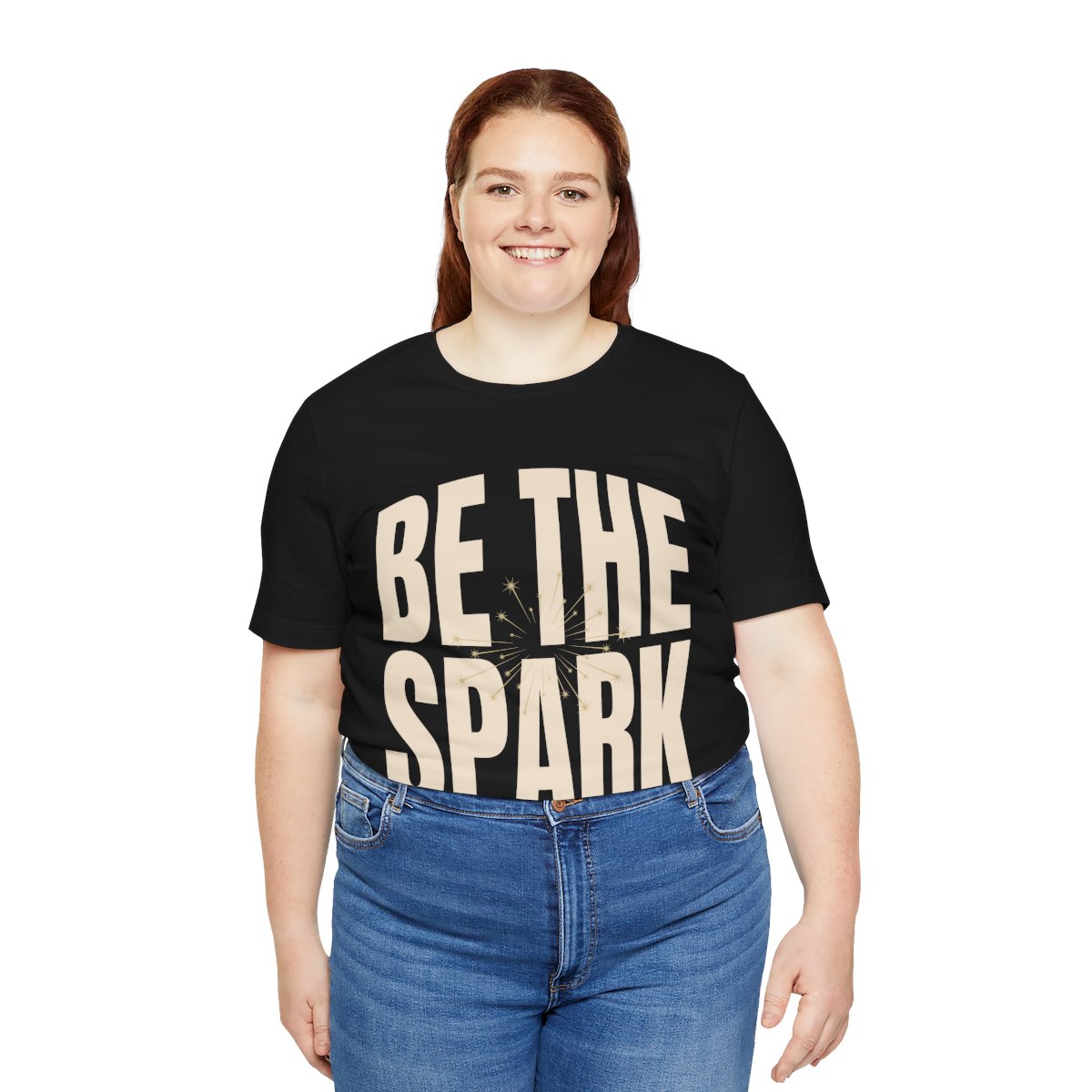Be The Spark Tee in Black, on model
