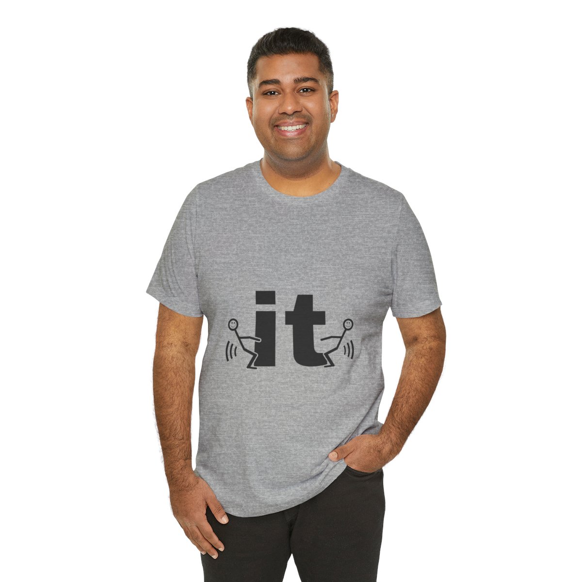 F It x2 Tee in Athletic Heather, on model
