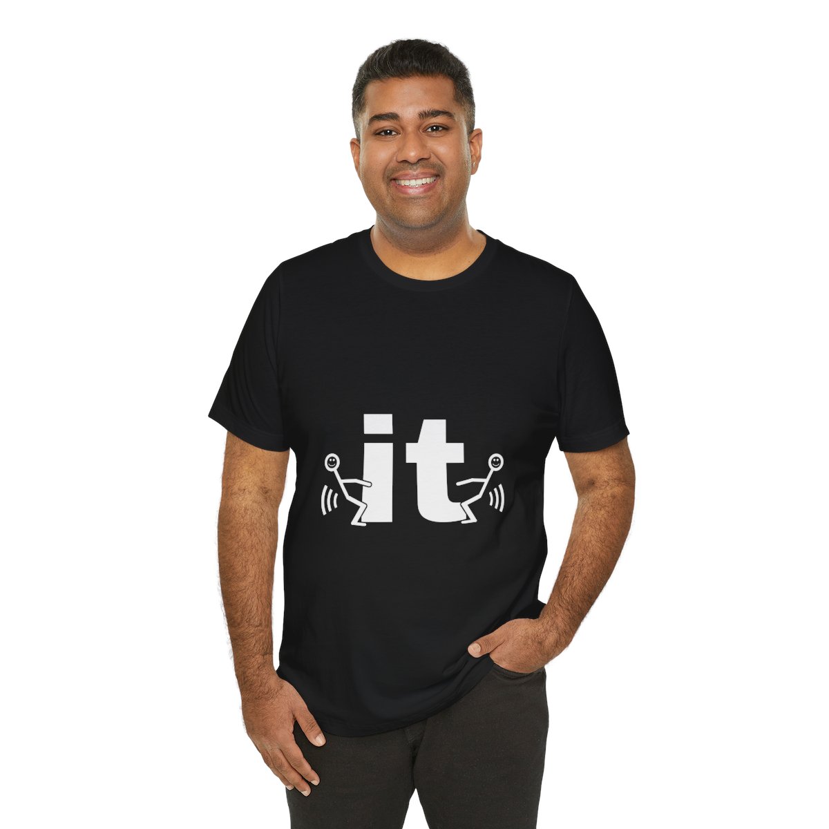 F It x2 Tee in Black, on model