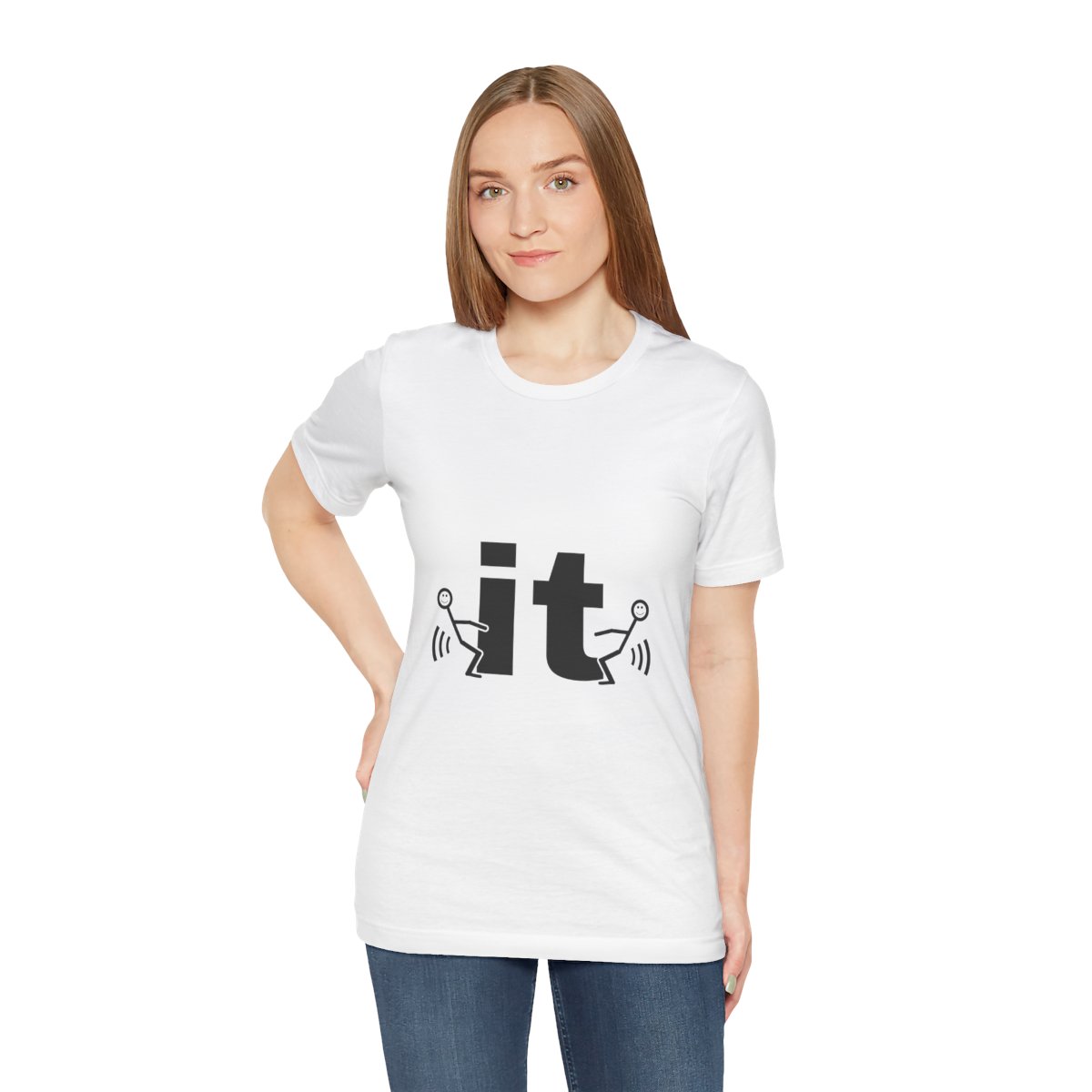 F It x2 Tee in White, on model