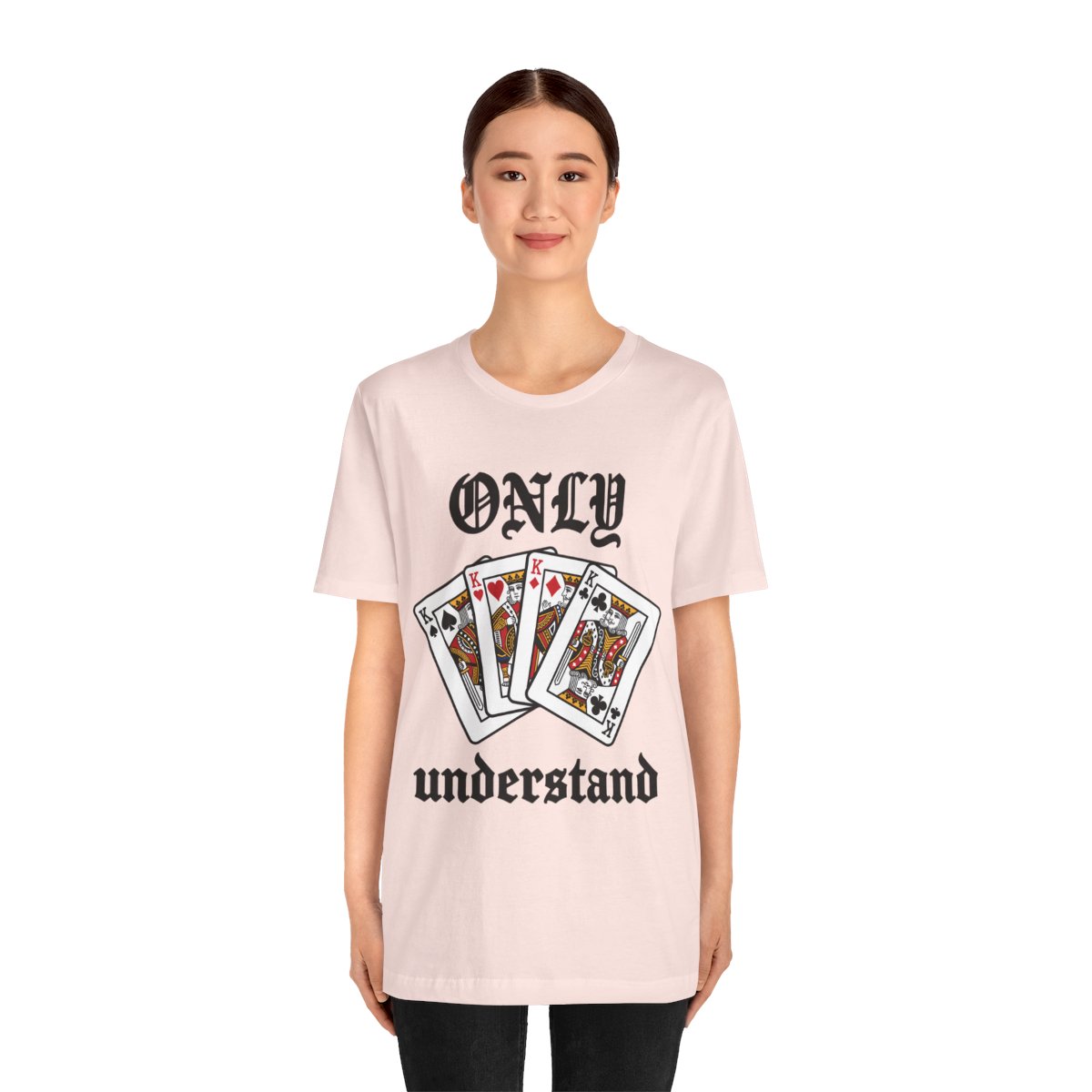 Only Kings Understand Tee in Soft Pink, on model