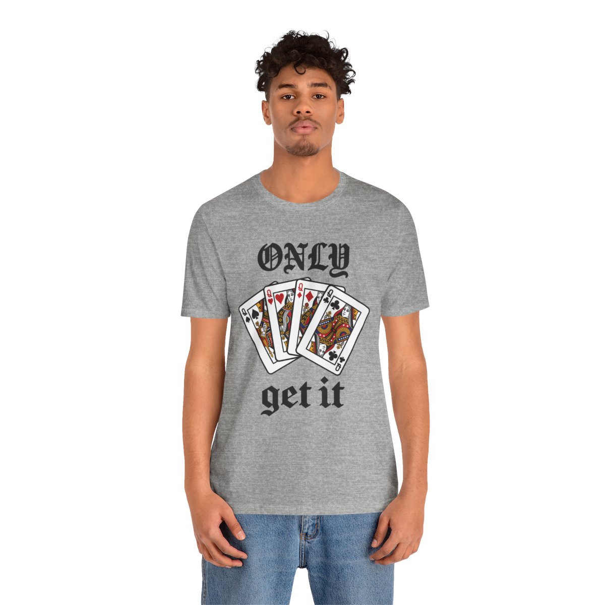 Only Queens Get It Tee in Athletic Heather, on model