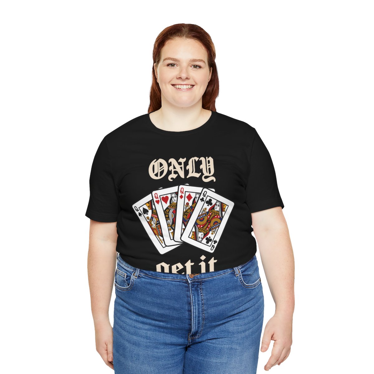 Only Queens Get It Tee in Black, on model