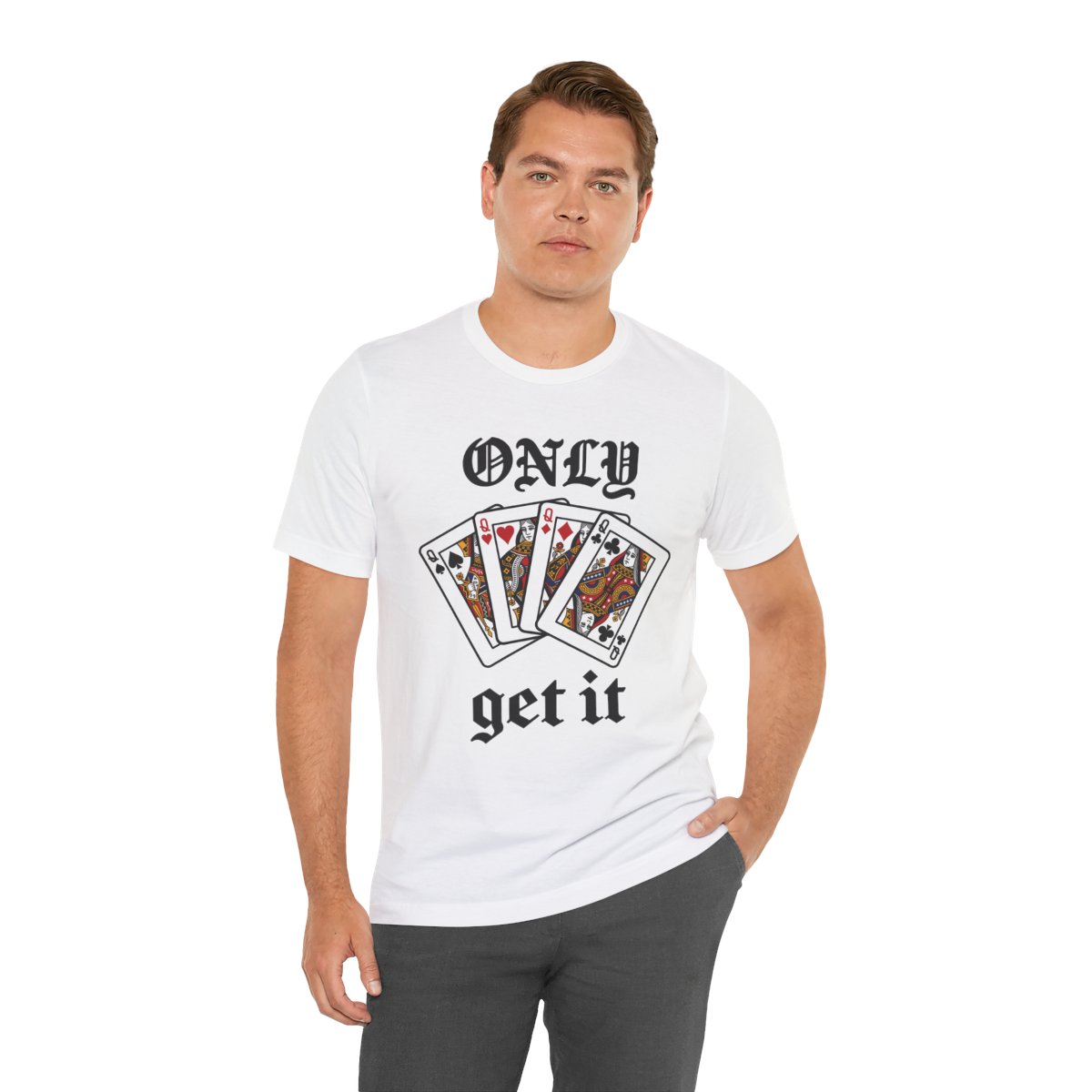 Only Queens Get It Tee in White, on model