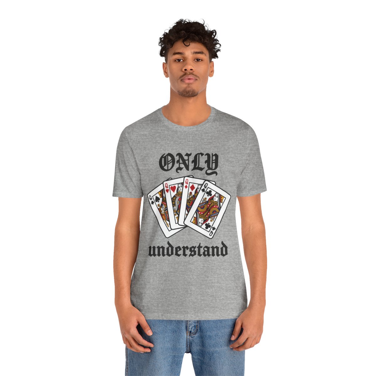 Only Queens Understand Tee in Athletic Heather, on model