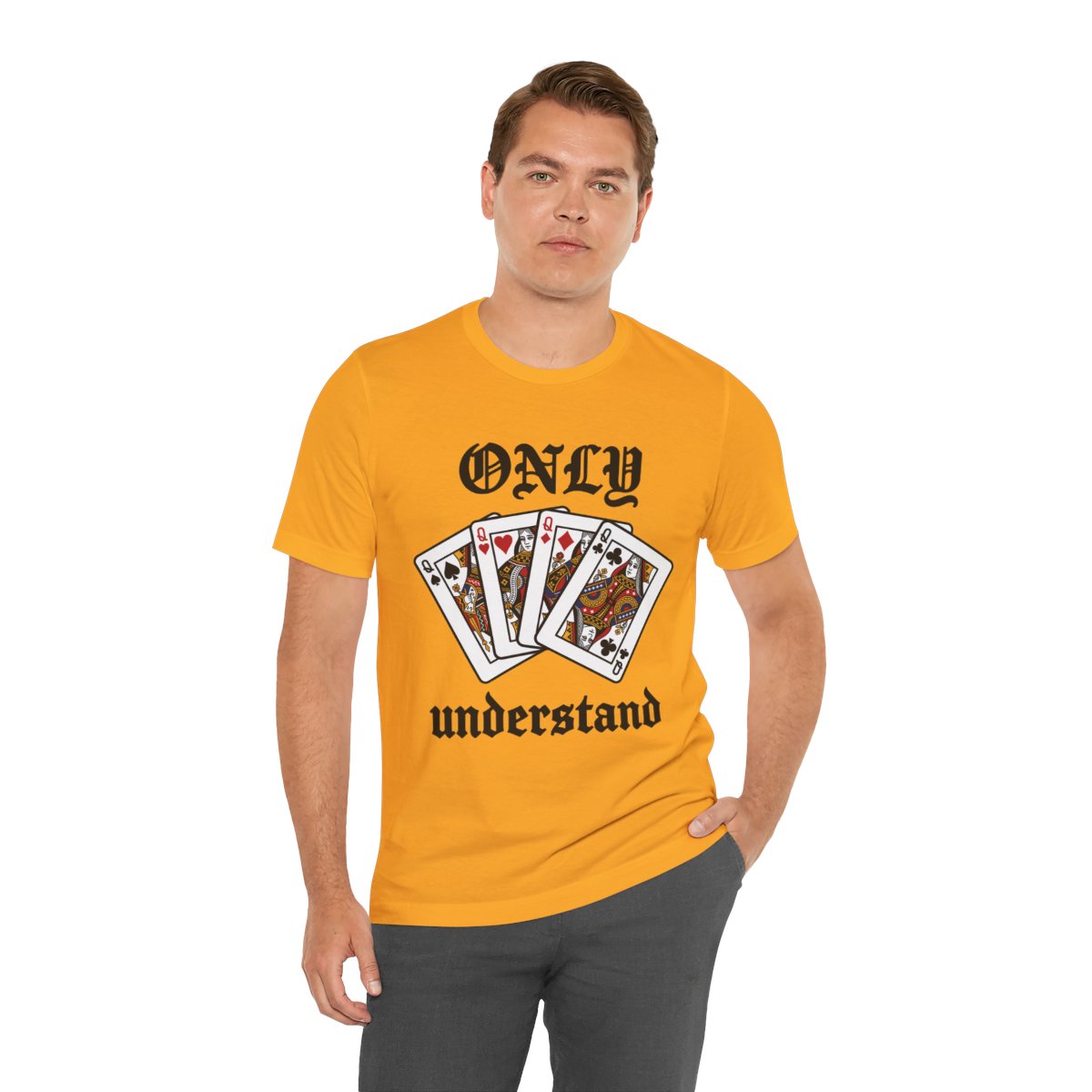 Only Queens Understand Tee in Gold, on model