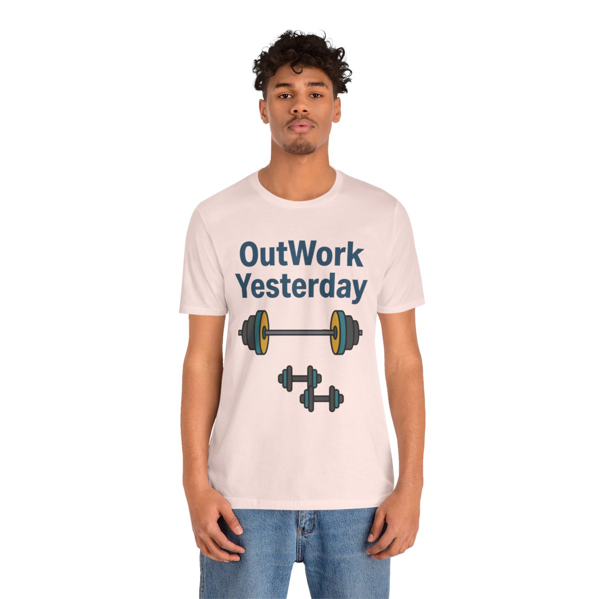 OutWork Yesterday Tee in Soft Pink, on model