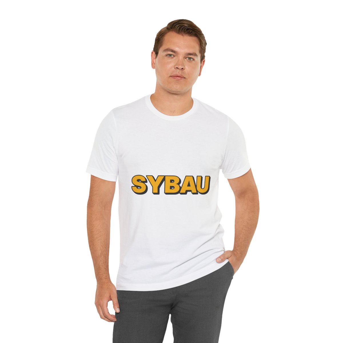 SYBAU Tee in White, on model