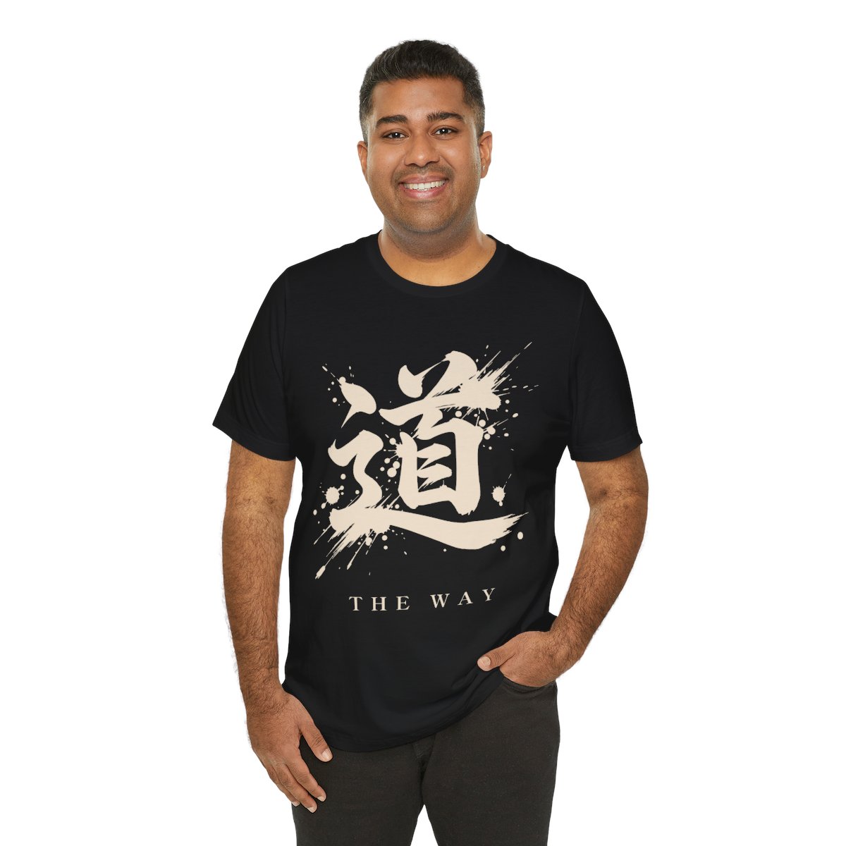 The Way Kanji Tee in Black, on model
