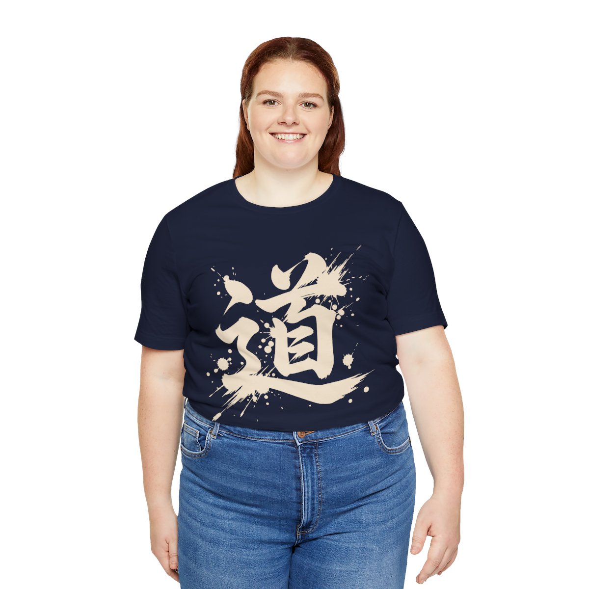 The Way Kanji Tee in Navy, on model